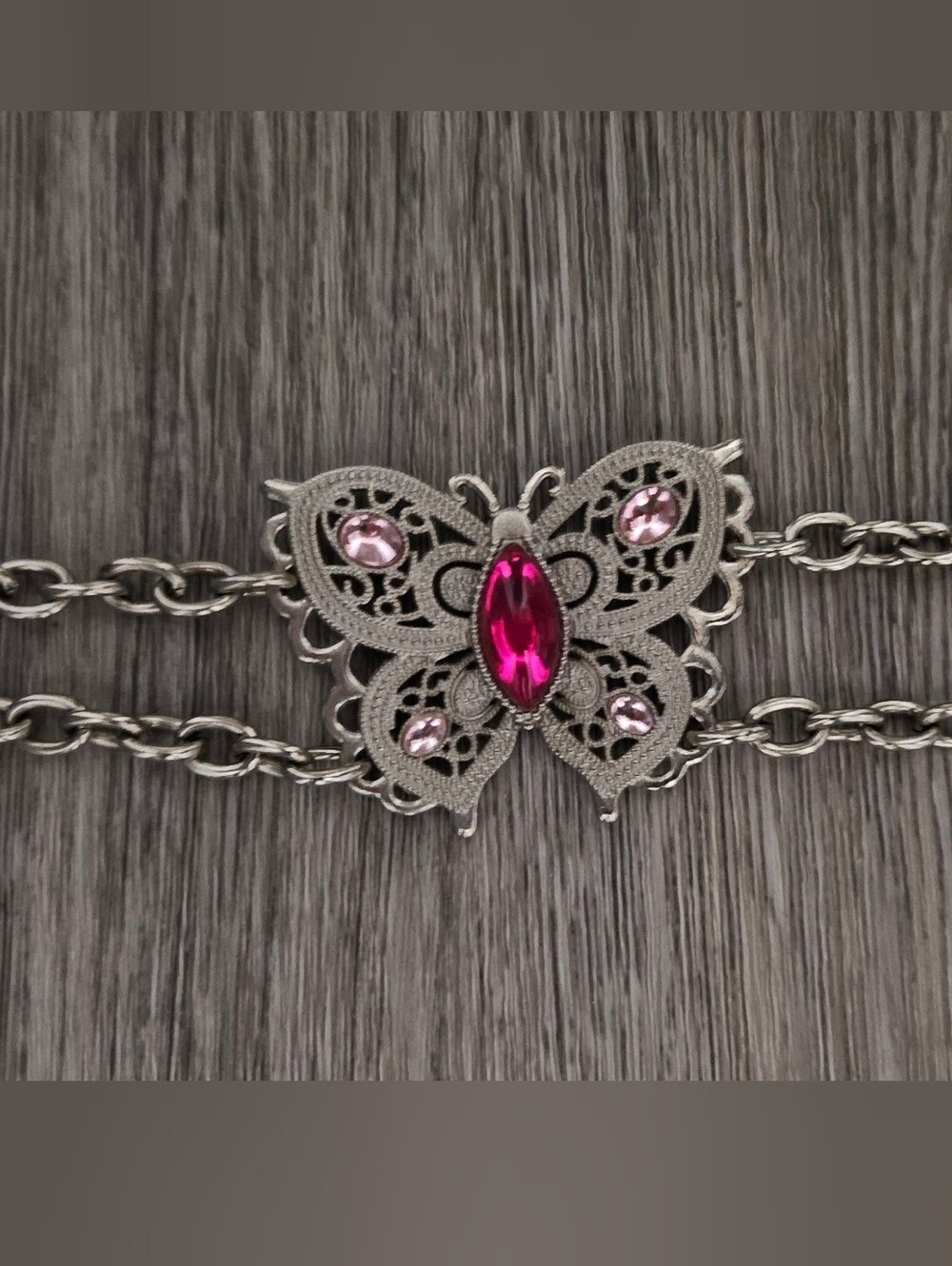 Butterfly Pink Jewels Chain Belt
